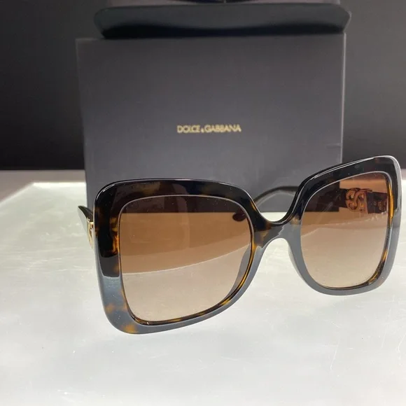 New Authentic Dolce & Gabbana DG6193U 502/13 Sunglasses Women's Havana/Brown